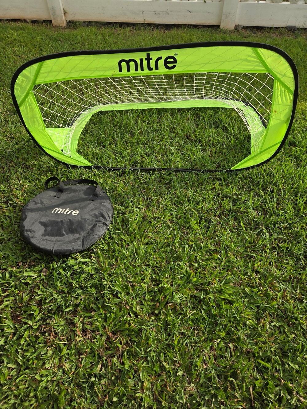 Mitre Pop Up Soccer Goal, 48” X 24”, Youth Size, 1 Goal Bright Green